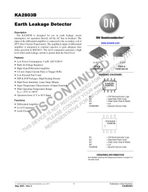 KA2803B datasheet cover page