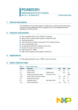 PCA82C251 datasheet cover page