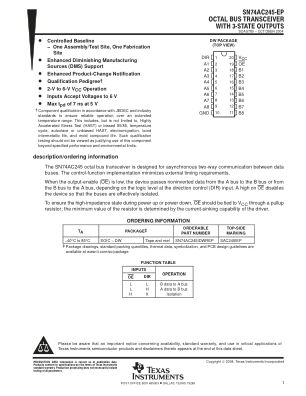SN74AC245-EP datasheet cover page