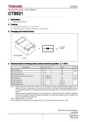 CTS521 datasheet cover page