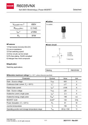 R6035VNX 数据手册首页