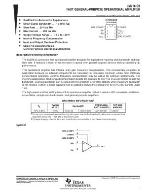 LM218-Q1 数据手册首页