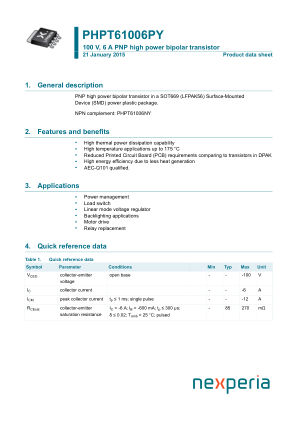 PHPT61006PYX datasheet cover page