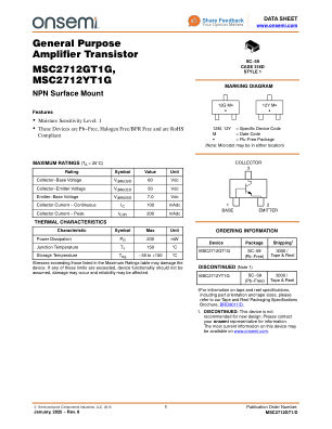 MSC2712GT1 datasheet cover page