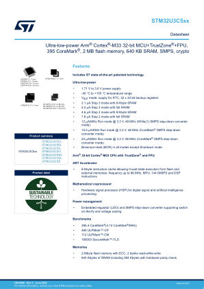 STM32U3C5CI datasheet cover page
