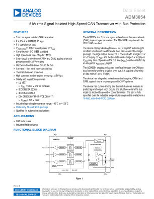 ADM3054 datasheet cover page