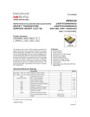 IRFE9120 datasheet cover page