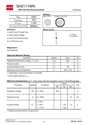 SH2111WN datasheet cover page