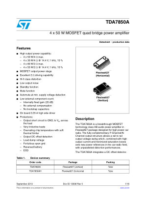TDA7850A 数据手册首页