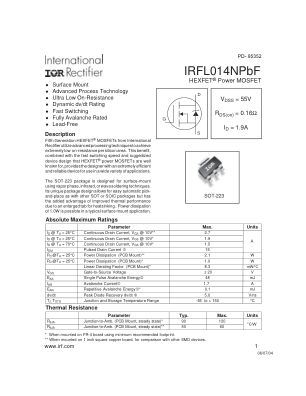 IRFL014N 数据手册首页