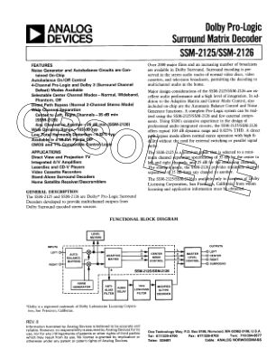 203600979SSM2126 数据手册首页