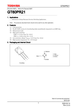 GT60PR21 datasheet cover page