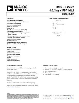 ADG619-EP datasheet cover page