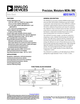 ADIS16475 数据手册首页