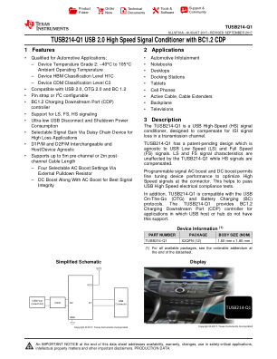 TUSB214-Q1 datasheet cover page