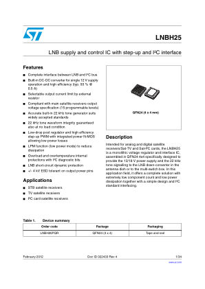 LNBH25 数据手册首页