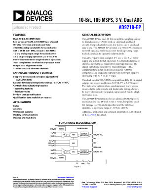 AD9218-EP 数据手册首页