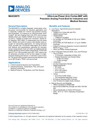 MAX32675 datasheet cover page