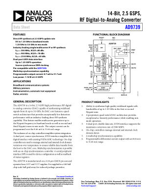 AD9739 数据手册首页