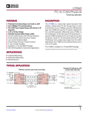 LT3960 datasheet cover page
