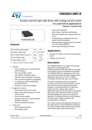 VND5E012MY-E 数据手册首页