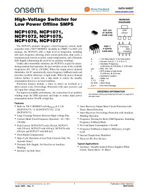 NCP1070 数据手册首页