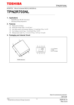 TPN2R703NL 数据手册首页