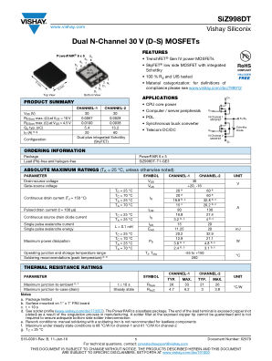 SIZ998DT datasheet cover page
