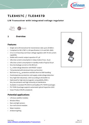 TLE8457CD datasheet cover page