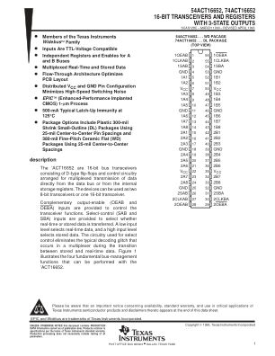 74ACT16652 datasheet cover page