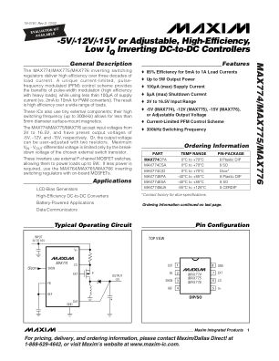 MAX774-MAX776 datasheet cover page