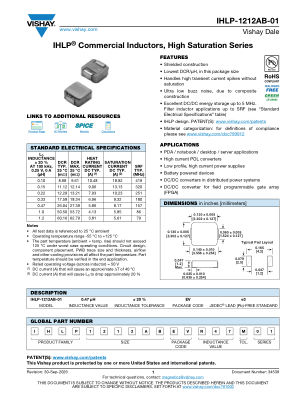 IHLP-1212AB-01 datasheet cover page