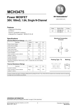 MCH3475 datasheet cover page