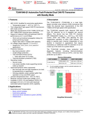 TCAN1046-Q1 datasheet cover page
