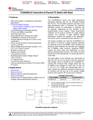 TCA9548A-Q1 datasheet cover page