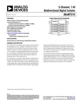 ADUM7510 datasheet cover page