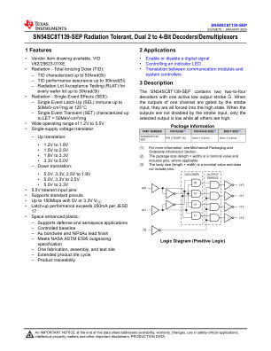 SN54SC8T139-SEP datasheet cover page