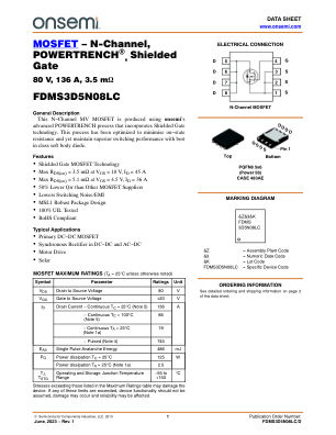 FDMS3D5N08LC datasheet cover page