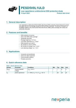 PESD5V0L1ULD datasheet cover page