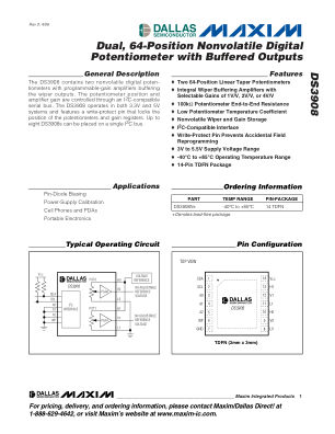 DS3908 datasheet cover page