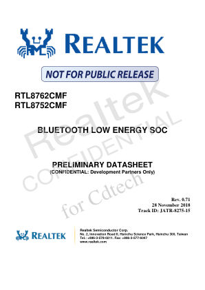 RTL8752CMF-CG datasheet cover page