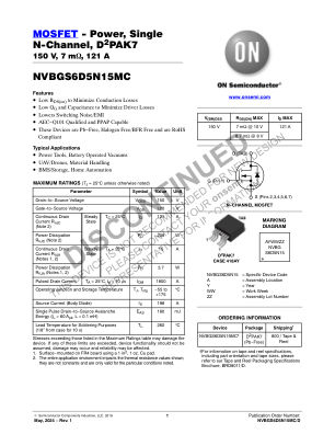 NVBGS6D5N15MC 数据手册首页