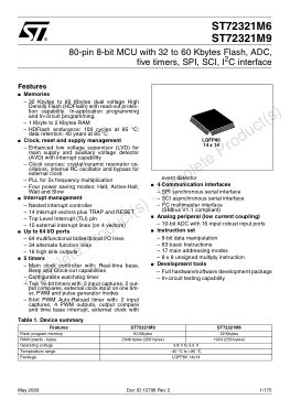 ST72321M6 datasheet cover page