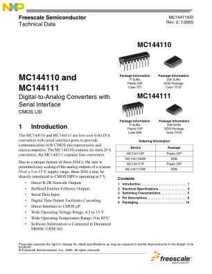 MC144110 datasheet cover page