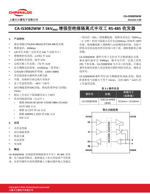 CA-IS3082WW 数据手册首页