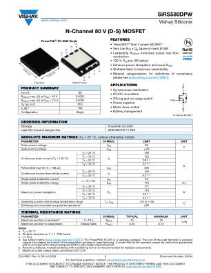 SIRS580DPW 数据手册首页