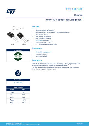 STTH31AC06S 数据手册首页