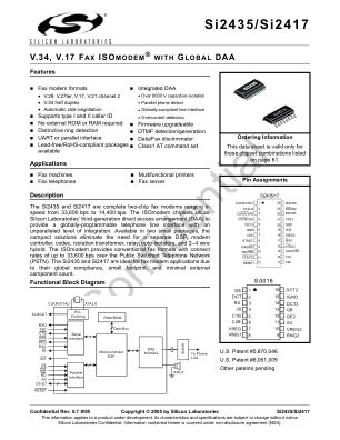 SI2435-E-FT datasheet cover page
