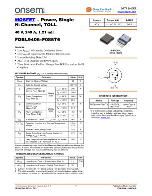 FDBL9406-F085T6 数据手册首页