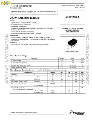 MHW1254LA datasheet cover page